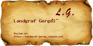 Landgraf Gergő névjegykártya